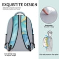 thumbnail image 5 of Teal Gold Marble Backpack for School,Cute School Bag,Schoolbag with Adjustable Shoulder Straps & Padded Back,15.3"x11"x6.7", 5 of 6
