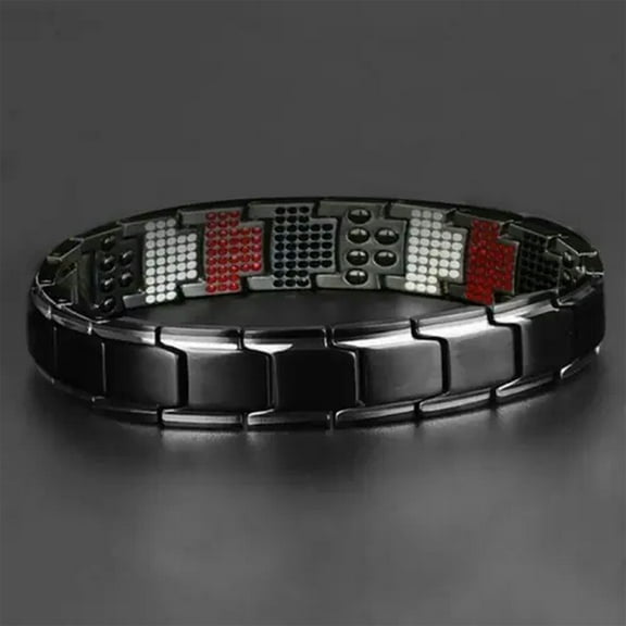EOEMY Adjustable Men'S Strength Therapy Bracelet Health Energy Bio Magnetic Male-Black