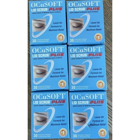 Lot of 6 Ocusoft Lid Scrub Plus Eyelid Cleanser Wipes 30 Count Per Box 12/25
