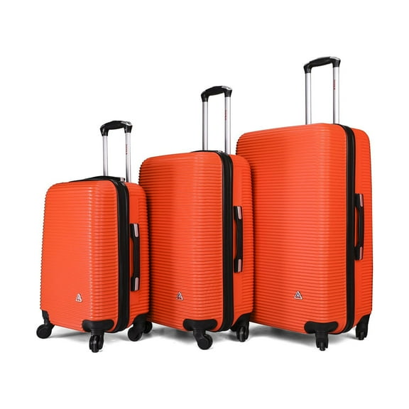 InUSA Royal 3-Piece Hardside Luggage Sets with Spinner Wheels, Handle, and Trolley, (20"/24"/28"), Orange