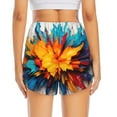 thumbnail image 4 of Goofa Colorful Paint Print Printed Women 2 in 1 Running Shorts,Quick Dry Athletic Workout Shorts,High Waisted Athletic Shorts with Liner Pockets-X-Large, 4 of 9