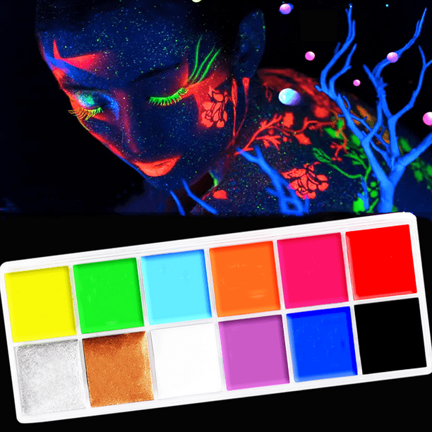 MayBud UV Neon Face Paint Glow In The Dark Paint Black Light Body Paint