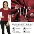 thumbnail image 5 of CARCOS Womens Basic Short Sleeve T-Shirts Crew neck Plain Tee Top Slim Fit Blouse Tee Red L, 5 of 8