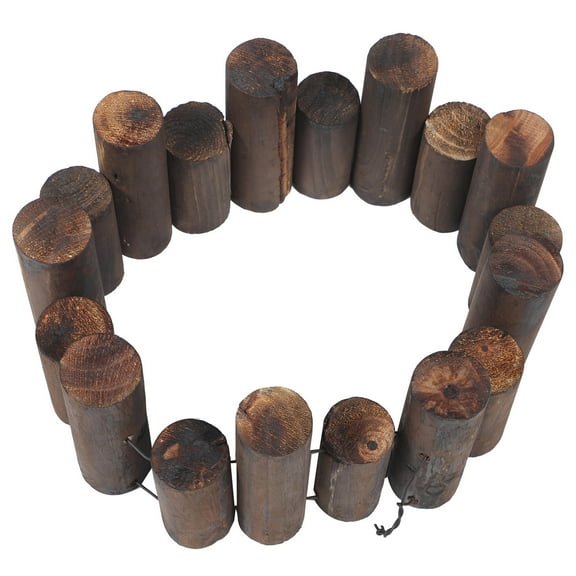 LABELEPH Garden Edging Panel with Carbonized Wood in Black for Outdoor Garden and Yard 1Set 35.37x5.89x1.97 In