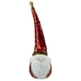 thumbnail image 3 of Northlight Santa Gnome Head with Sequined Jingle Bell Hat Christmas Decoration - 20" - Gold and Red, 3 of 6
