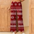 thumbnail image 2 of Axiiglly Pajama Pants for Women Plus Size Christmas Printed Elastic Waist Sleep Pants Casual Loose Long Straight Sleepwear with Pockets S-5XL, 2 of 7