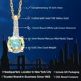 thumbnail image 2 of Gem Stone King 10K Yellow Gold Mercury Mist Mystic Topaz and White Lab Grown Diamond Pendant Necklace for Women (0.60 Cttw, Round 5MM, Gemstone, with 18 inch Chain), 2 of 5