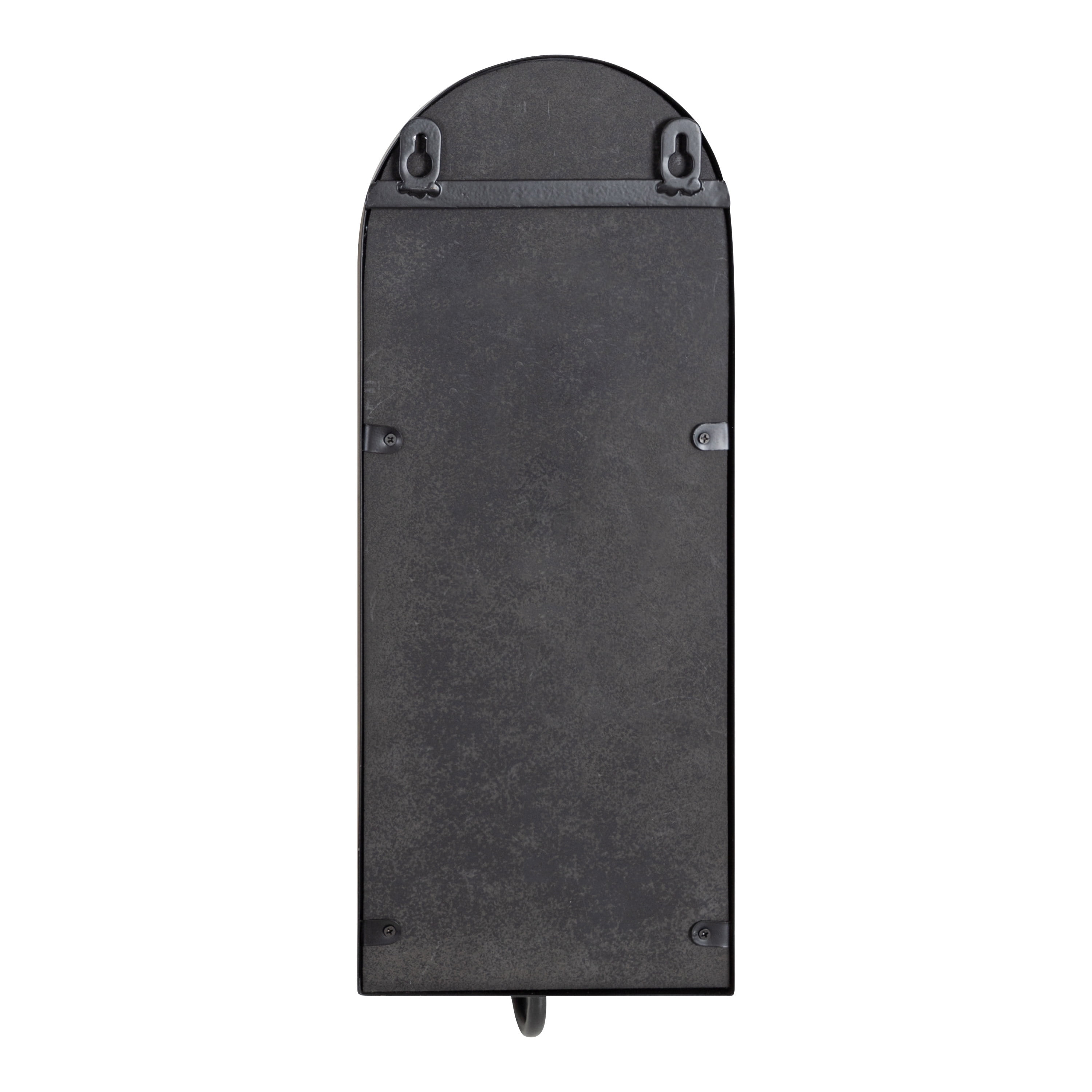 Kate and Laurel Ezerin Arched Mirror Wall Sconce, 6 x 5 x 16, Black, Modern Decorative Wall Sconce Candle Holder