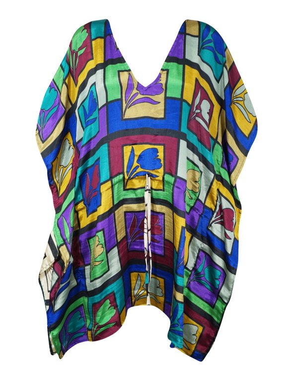 Mogul Women Midi kaftan Dress, Colorful Printed kaftan M-XL