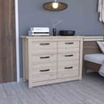 thumbnail image 4 of Knubmt 6 Drawer Dresser with Metal Hardware, Wood Storage Cabinet for Living Room, Bedroom, Office, Gray, 4 of 7