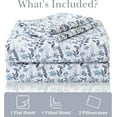 thumbnail image 2 of WarmHaven Cozy Vintage Microfiber Printed Queen Sheet Set - Soft Breathable Percale Cotton Floral Bed Sheets with Deep Pocket - Non-Slip Fitted Design - Yellow Blue Gray Gradient Flowers Pattern, 2 of 15