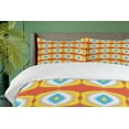 thumbnail image 4 of Ambesonne Psychedelic Duvet Cover Sets, Colorful Fluid Motif, 2-Queen, Vermilion Yellow and Sky Blue, 4 of 7