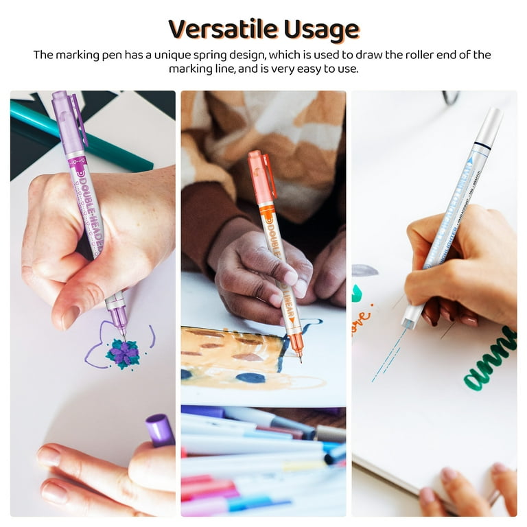 24 Pcs Curve Highlighter Pens Dual Tip Curve Pens Highlighters Fluorescent Pens  Planner Pens Office School Supplies 