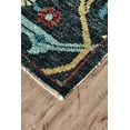 thumbnail image 3 of 5' X 8' Blue Yellow And Red Wool Floral Hand Knotted Distressed Stain Resistant Area Rug With Fringe, 3 of 5