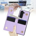 thumbnail image 5 of Wallet Case for Samsung Galaxy Z Fold 5 with Ring Stand, Luxury Soft Rhomboid for Women Men PU Leather Wallet Card Holder Durable Shockproof Protective Cover for Galaxy Z Fold 5, Purple, 5 of 5
