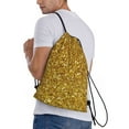 thumbnail image 3 of Kdxio Gold Glitter Print Drawstring Backpack Bag,Waterproof Draw String Back Sack, Gym Drawstring Bags Swim Bag For Unisex, 3 of 9