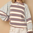 thumbnail image 2 of WEAIXIMIUNG Chandail en Molleton Surdimensionné pour Femmes Zip Motif Assorti Col Rond Pull Ample Manches Longues T-Shirt Haut, 2 of 7