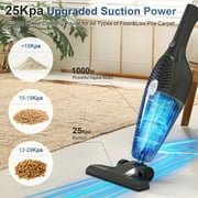 Emossie Corded Stick Vacuum Cleaners, 25KPa Lightweight Handheld Multi-Surface 3-in-1 Small Vacuum Cleaners, 1000W Motor Household Vacuum for Home Hardwood Floor Carpet Car Pet Hair, Black, BR602