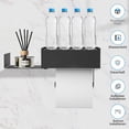 thumbnail image 4 of Stylish Black Stainless Steel Toilet Paper Holder with Practical Shelf, 4 of 5