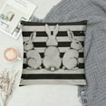thumbnail image 2 of Qinduosi Spring Easter Pillow Covers Inch Set of ,Grey Stripes Bunny Throw Pillows Case,Rabbit Design Outdoor Decorative Square Linen Farmhouse Decor Cushion Covers for Home Sofa Bed Couch White, 2 of 5