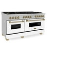 thumbnail image 4 of ZLINE Autograph Edition 60" 7.4 cu. ft. Dual Fuel Range with Gas Stove and Electric Oven in Fingerprint Resistant Stainless Steel with White Matte Door and Champagne Bronze Accents (RASZ-WM-60-CB), 4 of 5