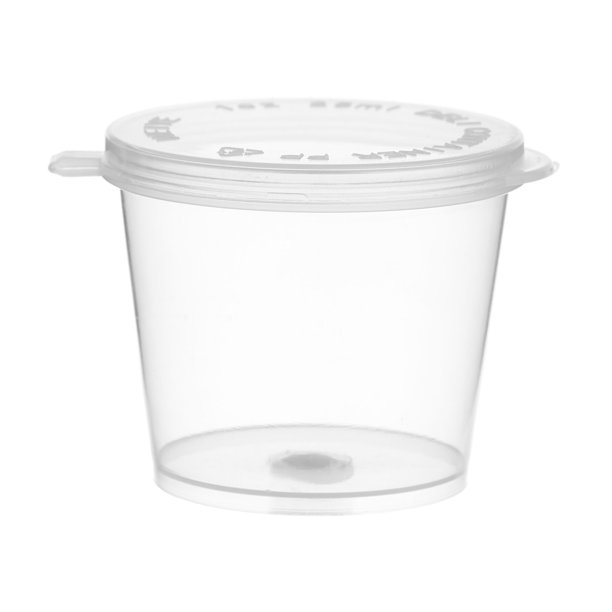 [50 Pack] 1 Oz Leak Proof Plastic Condiment Souffle Containers with
