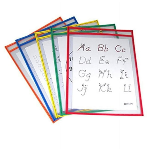 Reusable Dry Erase Pockets 25/Box Assorted Primary 6 X 9