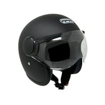 MMG Adult Motorcycle Helmet, Open Face Flip Up Visor DOT - Matte Black (Medium)