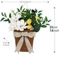 thumbnail image 3 of Cesta de flores artificiales de magnolia y tulipán con lazo. Arreglo floral artificial para decoración del hogar. Centro de mesa de flores de seda sin agua para mesa, sala de estar,, 3 of 6