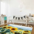 thumbnail image 3 of Area Rugs Indoor Non-Slip Rectangle Rug 2x3 Ft Summer Sunflower Plant Mountain Field Painting Style Nature Rug Rubber Backing Floor Mats Non Shedding Home Decor Carpet for Entryway Living Room, 3 of 8