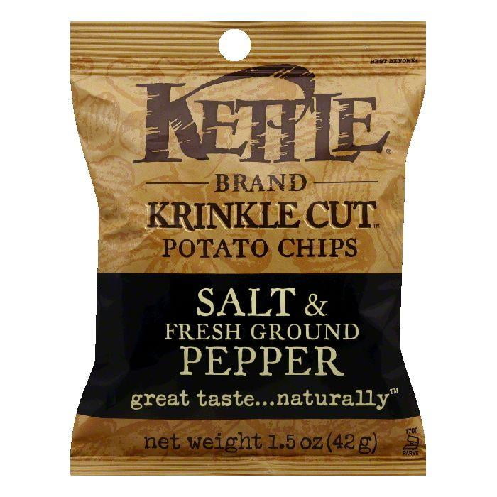 Kettle Brand Sea Salt and Pepper Potato Chips, 1.5 OZ (Pack of 24