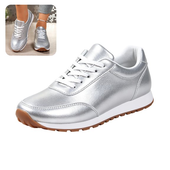 Willtoo Women's Slip on Sneakers Fashionable Contrast Orthopedic Sneakers Casual Mesh Lace Up Walking Sports Tennic Shoes for Walking, Commuting and Everyday Wear