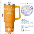 thumbnail image 5 of Happy Fall Y''all Tumbler, Fall Cup 40 Oz Tumbler with Handle and Straw Lid, Insulated Autumn Mugs Keeps Drinks Cold & Hot, Stainless Steel Fall Coffee Mug Fall Themed Thanksgiving Gifts For Women, 5 of 6