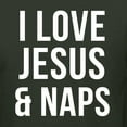 thumbnail image 6 of Wild Bobby I Love Jesus & Naps Inspirational/Christian Women Graphic Tee, Forest Green, Small, 6 of 6