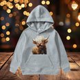 thumbnail image 2 of lnmuld Hoodies for Teens Solid Color Cattle Long Sleeved Hoodie for Size:8-10Years, 2 of 7