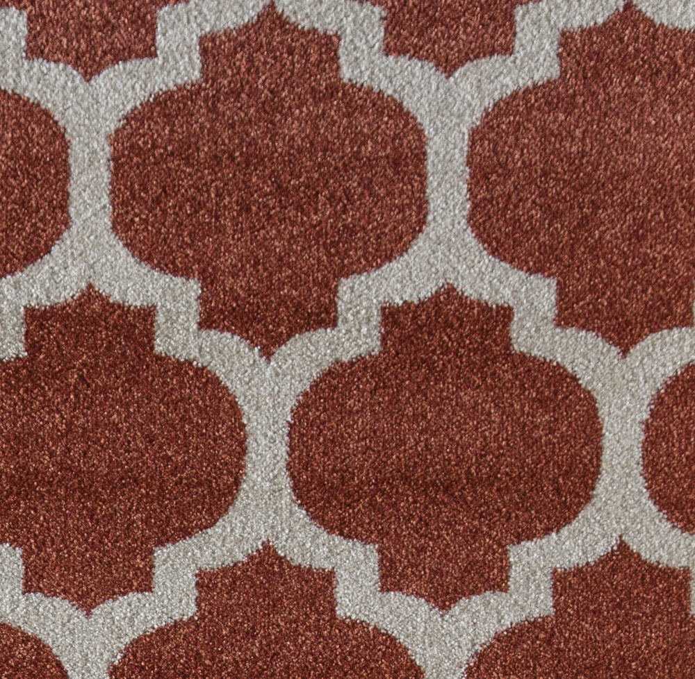 Rugs America Brooklyn Collection Terra Cotta Ivory BK100D Contemporary Geometric Area Rug 7'10"x10'10"