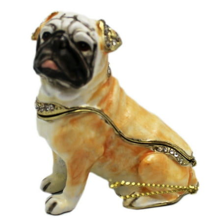 panting pug and white colored panting pug enameled keepsake box figure walmart panting pug and white colored panting pug enameled keepsake box figure walmart