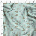 thumbnail image 2 of Soimoi Green Georgette Viscose Fabric Bear & Rabbit Animal Print Fabric by Yard 44 Inch Wide, 2 of 6