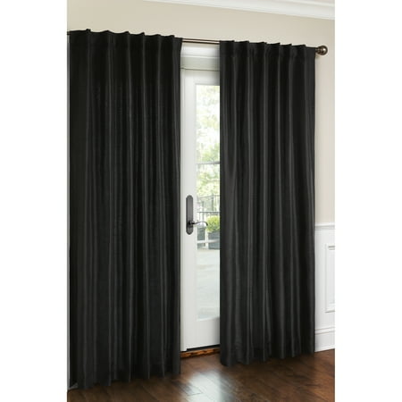 Better Homes and Gardens Interlined Faux Silk Rich Black 95"
