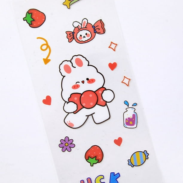 Deco Stickers Cute Stickers Easy To Peel Waterproof PET Cute Cartoon Style  Transparent Clear Pattern Kawaii Stickers For Book DIY