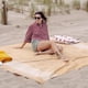 thumbnail image 2 of Toalla de playa MOMOMUS extra grande, 100% algodón, resistente a la arena, color mostaza, 2 of 8