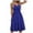Blue, variant on IROINNID A-Line Dress For Women Fashion Summer Seaside Sling Sleeveless Solid Color Casual Dress V-Neck Short Dress