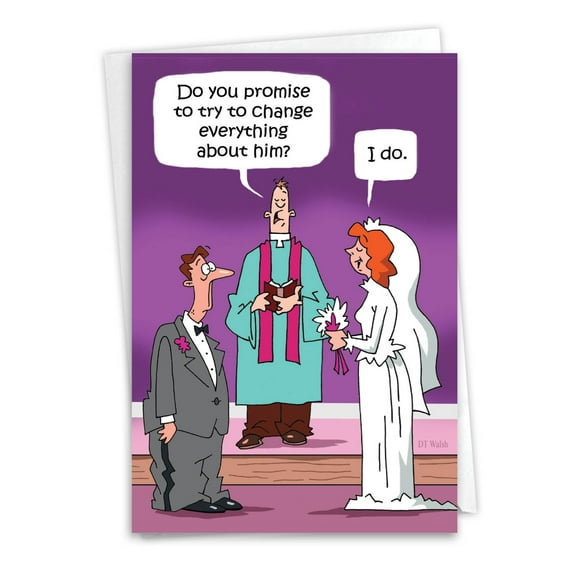 1 Funny Wedding Card with Envelope - Change Everything Wedding Congrats C6360WDG