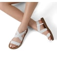 thumbnail image 4 of Sandalia DREAM PAIRS ELENA Blanca con Tira Elástica en el Tobillo y Suela Plana, 4 of 5