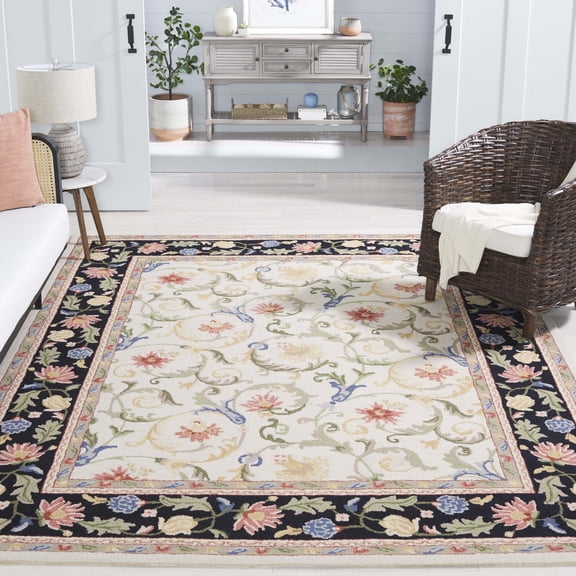 Safavieh Chelsea Lorna Bordered Area Rug, Ivory/Black, 8' x 10'