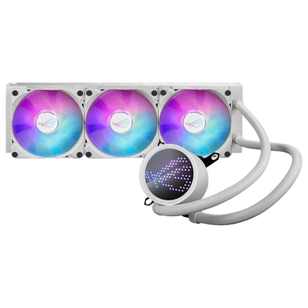 ASUS ROG RYUO III 360 ARGB White Edition All-in-one AIO Liquid CPU Cooler 360mm Radiator, Asetek 8th gen pump solution, Anime Matrix™ LED Display and ROG AF 12S ARGB fan