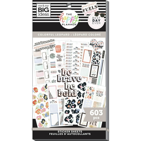The Happy Planner® Colorful Leopard 30 Sheet Sticker Pack, 603 Stickers