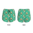 thumbnail image 5 of Xecao's Bulldog Puppy Flower for a double-layer running short for women, perfect for gym, tennis, and more, featuring a convenient pocket., 5 of 9