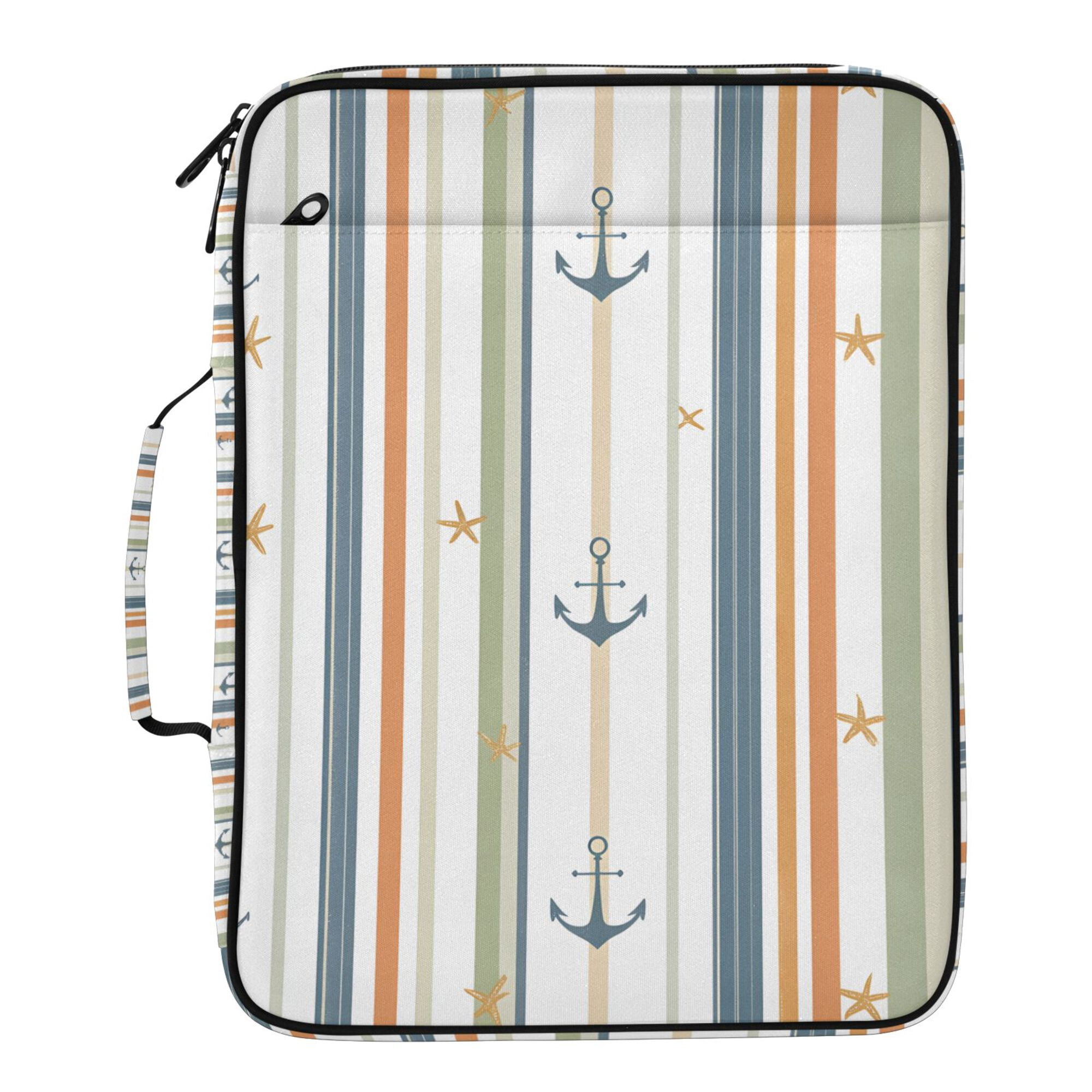 FORMRS Accordion File Folder A4 Size 7-Pocket Expanding Document Organizer Bag with 3 Ring Binder, Nautical Pattern