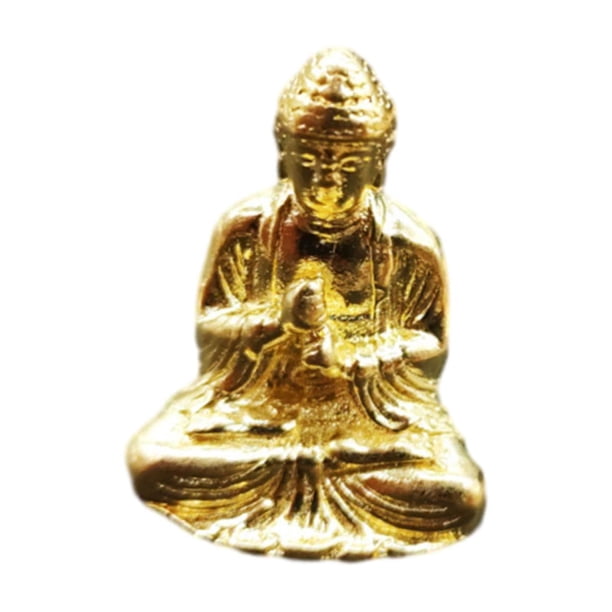 Mini estatua de Buda Tathagata de latón, decoración de mesa, recuerdo, mascota de té en miniatura 24x29 cm dorado